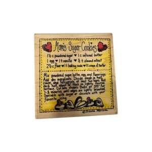 Stampassions Mom's Sugar Cookies Recipe‎ Rubber Stamp G-4256 NWT 1998 Rare HTF